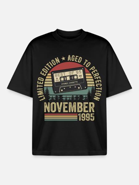 November 1995 - Boxy Heavyweight Unisex Organic T-Shirt by Stanley/Stella - black