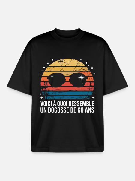 Retro Sun Glasses 60 Years - Boxy Heavyweight Unisex Organic T-Shirt by Stanley/Stella - black