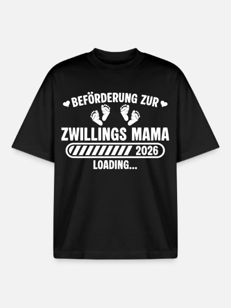 Promotion to Twin Mom 2026 loading - Boxy Heavyweight Unisex Organic T-Shirt by Stanley/Stella - black