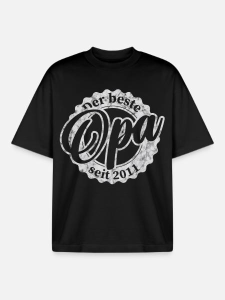 Der Beste Opa seit 2011 - Boxy Heavyweight Unisex Organic T-Shirt von Stanley/Stella - Schwarz