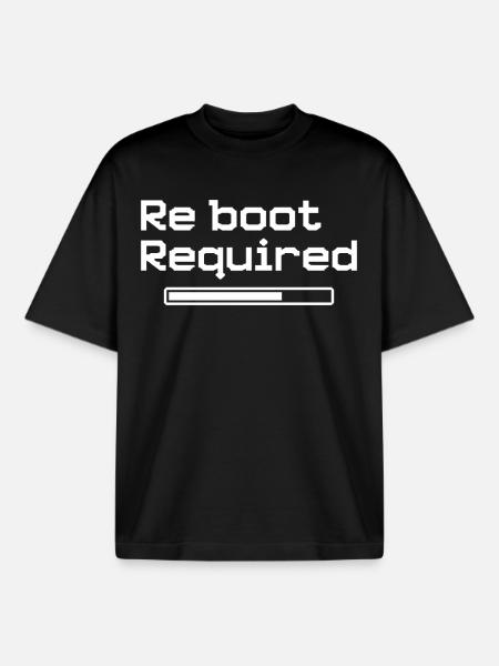 Reboot Required – Retro Gaming Style - Boxy Heavyweight Unisex Organic T-Shirt by Stanley/Stella - black