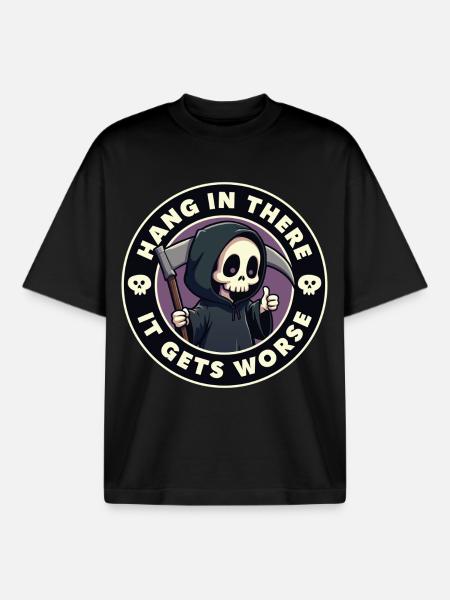 Tenez bon, ça empire - T-shirt unisexe boxy épais biologique Stanley/Stella - noir