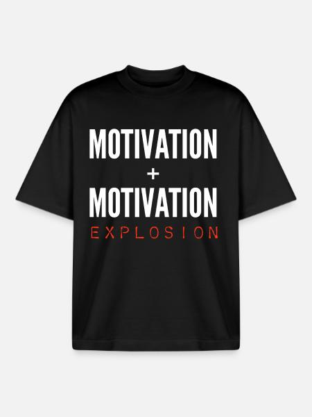 Motivation + Motivation = Explosion - Boxy Heavyweight Unisex Organic T-Shirt von Stanley/Stella - Schwarz