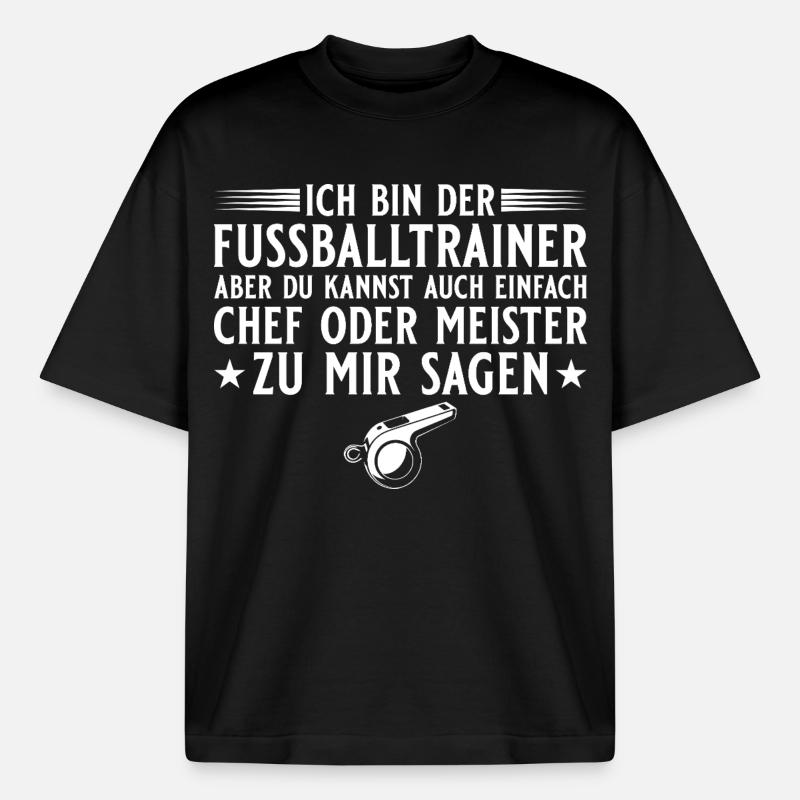 Fußballtrainer Chef oder Meister - Boxy Heavyweight Unisex Organic T-Shirt von Stanley/Stella - Schwarz