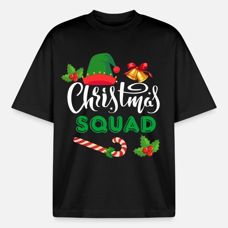Weihnachtskader - Boxy Heavyweight Unisex Organic T-Shirt von Stanley/Stella - Schwarz