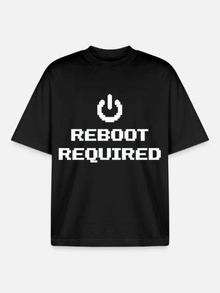 REBOOT REQUIRED Restart Required - Boxy Heavyweight Unisex Organic T-Shirt by Stanley/Stella - black