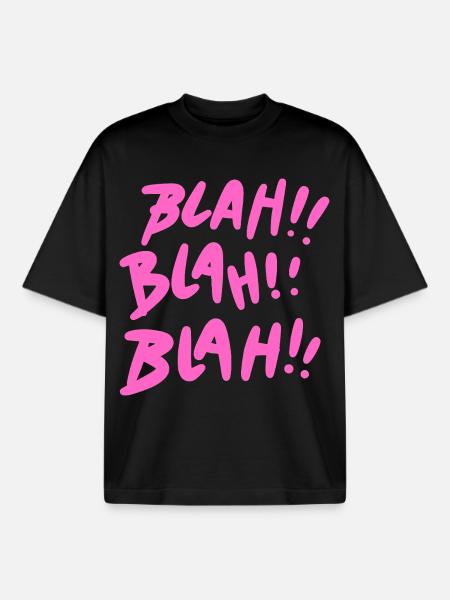 Bla Bla Bla Rose - T-shirt unisexe boxy épais biologique Stanley/Stella - noir