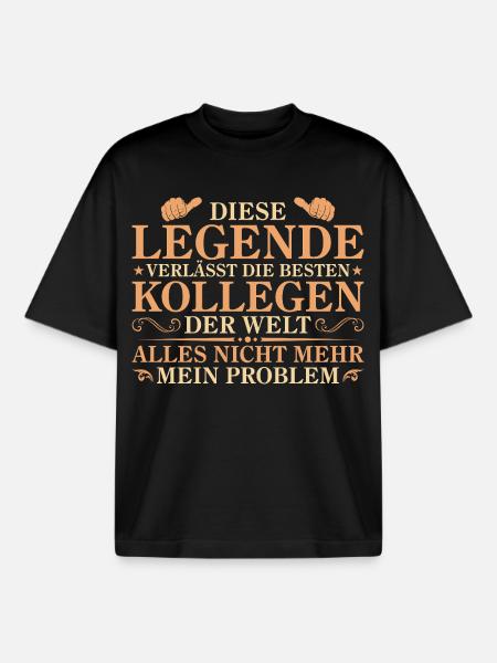 Rente Pension Abschied Kollege Geschenk - Boxy Heavyweight Unisex Organic T-Shirt von Stanley/Stella - Schwarz