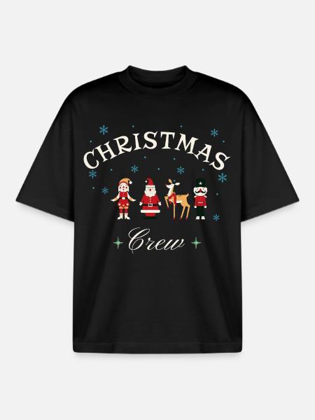 Rentier Geschenkidee für festliche Stimmung - Boxy Heavyweight Unisex Organic T-Shirt von Stanley/Stella - Schwarz