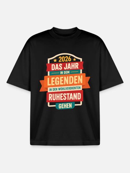 2026 Legend Pensionering Pensionist Pensionist Gave - Stanley/Stella unisex boxy heavyweight T-shirt økologisk - sort