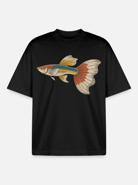 Bunter Tropenfisch Sailfin - Boxy Heavyweight Unisex Organic T-Shirt von Stanley/Stella - Schwarz