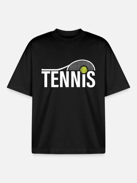 Tennis - Boxy Heavyweight Unisex Organic T-Shirt by Stanley/Stella - black
