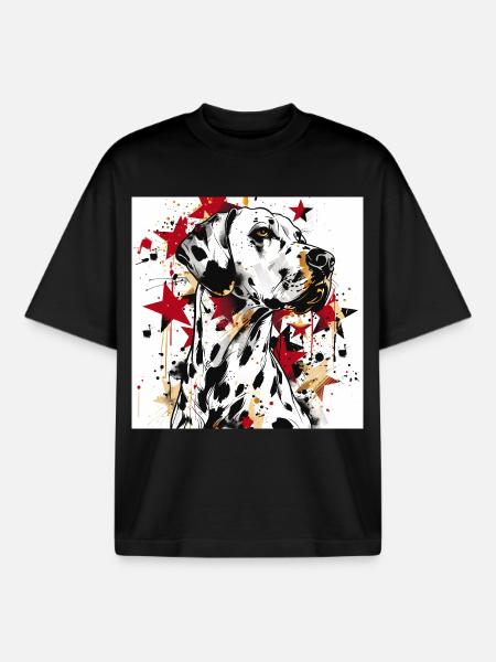 Dalmatiner Sternensplatter - Boxy Heavyweight Unisex Organic T-Shirt von Stanley/Stella - Schwarz