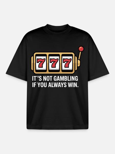 Slot Luck Saying 777 - Boxy Heavyweight Unisex Organic T-Shirt by Stanley/Stella - black