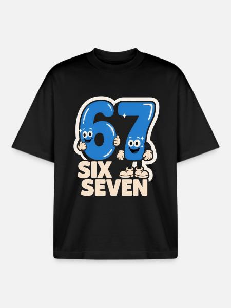 67 Six Seven 6 7 - Sjov italiensk - Stanley/Stella unisex boxy heavyweight T-shirt økologisk - sort