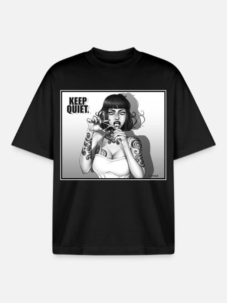 KEEP_QUIET - Boxy Heavyweight Unisex Organic T-Shirt by Stanley/Stella - black