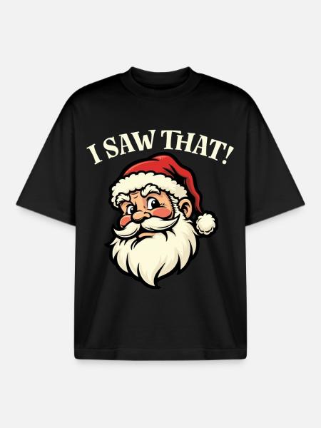 I saw that - Santa - Boxy Heavyweight Unisex Organic T-Shirt by Stanley/Stella - black