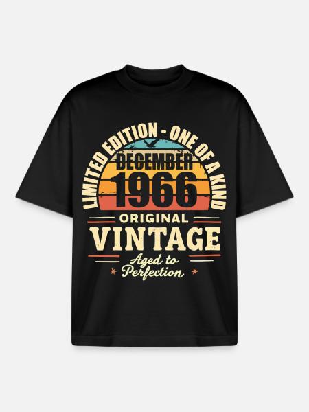 Birthday Party December 1966 - December 1966 - Boxy Heavyweight Unisex Organic T-Shirt by Stanley/Stella - black