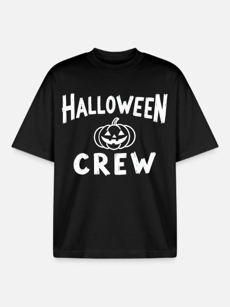 Halloween Crew Pumpkin Head Troop - Boxy Heavyweight Unisex Organic T-Shirt by Stanley/Stella - black