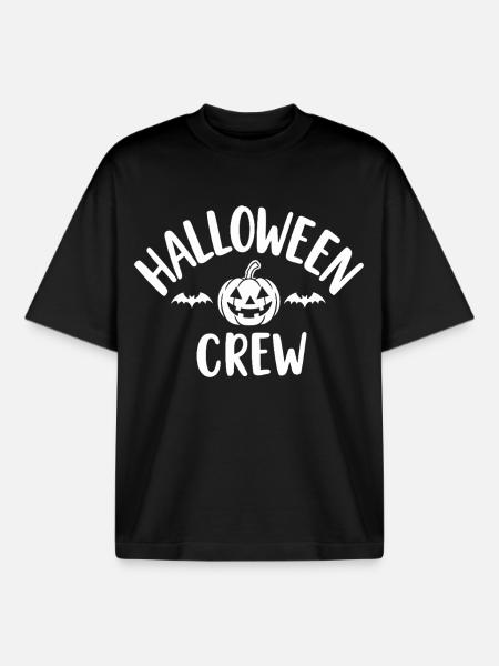 Halloween Crew Pumpkin Head Troop - Boxy Heavyweight Unisex Organic T-Shirt by Stanley/Stella - black