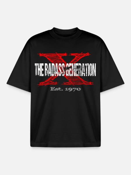 Generation X 1970 Retro - Boxy Heavyweight Unisex Organic T-Shirt by Stanley/Stella - black