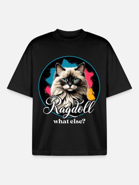 Ragdoll Katze - Boxy Heavyweight Unisex Organic T-Shirt von Stanley/Stella - Schwarz