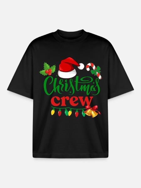 Équipage de Noël - T-shirt unisexe boxy épais biologique Stanley/Stella - noir