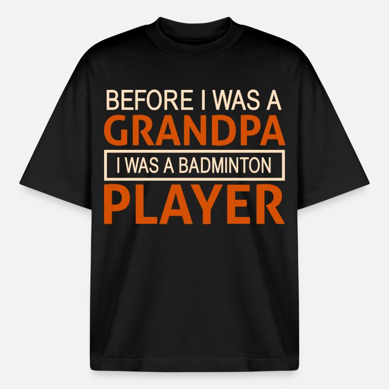 Badminton Papi - T-shirt unisexe épais coupe boxy Stanley/Stella - noir