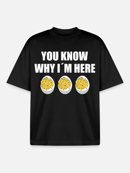 stuffed eggs - Boxy Heavyweight Unisex Organic T-Shirt by Stanley/Stella - black