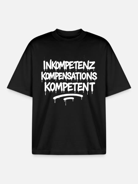 Incompetence Compensation Competent – Competence - Boxy Heavyweight Unisex Organic T-Shirt by Stanley/Stella - black