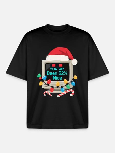 Computer Weihnachten KI Sarkastisch Tech Geschenk - Boxy Heavyweight Unisex Organic T-Shirt von Stanley/Stella - Schwarz
