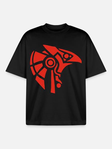 Egyptian god Horus (red) - Boxy Heavyweight Unisex Organic T-Shirt by Stanley/Stella - black