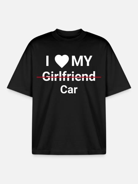 I Love My Car - Boxy Heavyweight Unisex Organic T-Shirt by Stanley/Stella - black