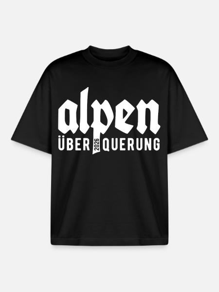 Alpen Überquerung 2026 - Wandern - Boxy Heavyweight Unisex Organic T-Shirt von Stanley/Stella - Schwarz