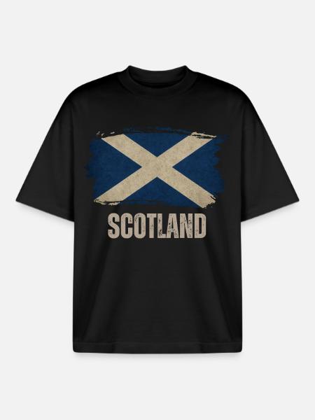 Drapeau de l’Écosse, fierté écossaise - T-shirt unisexe boxy épais biologique Stanley/Stella - noir