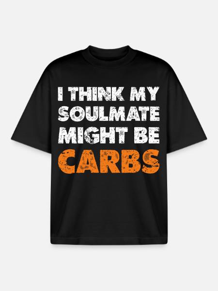 Les glucides comme âmes sœurs - T-shirt unisexe boxy épais biologique Stanley/Stella - noir