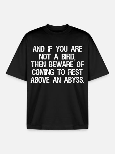 og hvis du ikke er en fugl, så pas på med at komme - Stanley/Stella unisex boxy heavyweight T-shirt økologisk - sort