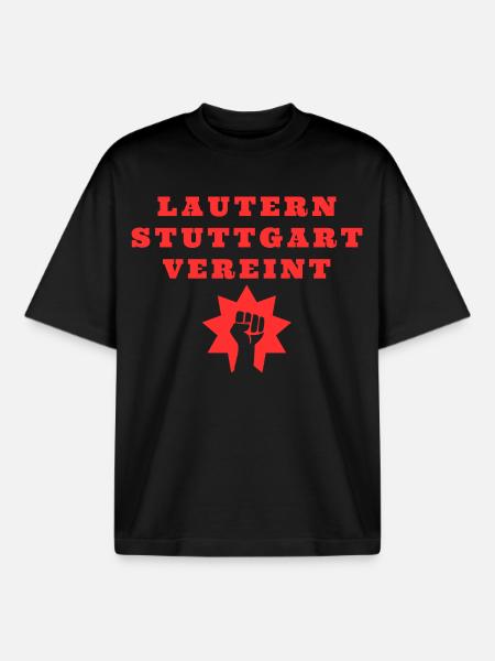 Kaiserslautern and Stuttgart united - Boxy Heavyweight Unisex Organic T-Shirt by Stanley/Stella - black