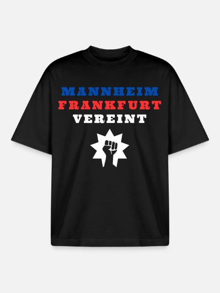 Mannheim and Frankfurt united - Boxy Heavyweight Unisex Organic T-Shirt by Stanley/Stella - black