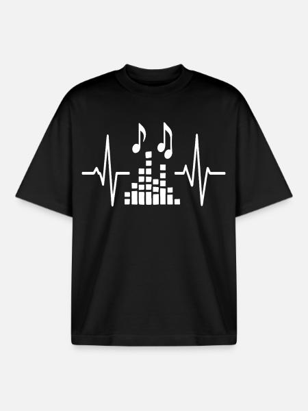 Musique Beatwave Pulse - T-shirt unisexe boxy épais biologique Stanley/Stella - noir