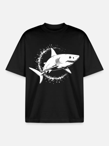Shark Predator Ocean Predator - Boxy Heavyweight Unisex Organic T-Shirt by Stanley/Stella - black