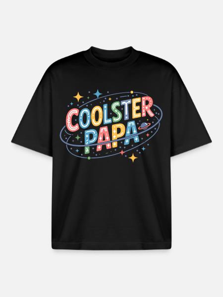 Coolster Papa Space-Design - Boxy Heavyweight Unisex Organic T-Shirt von Stanley/Stella - Schwarz