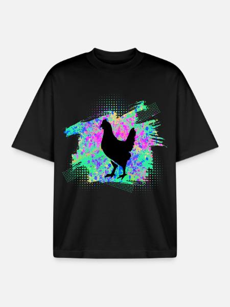 Poulets Poulets - T-shirt unisexe boxy épais biologique Stanley/Stella - noir