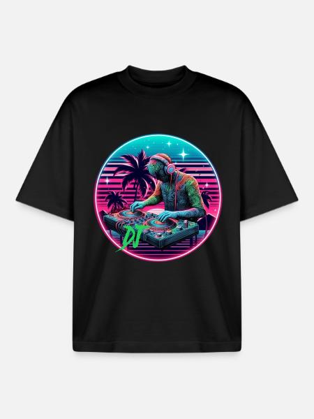 Disc jockey - Boxy Heavyweight Unisex Organic T-Shirt by Stanley/Stella - black
