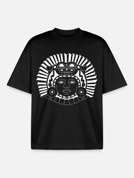 Aztec Dragon King (White) - Boxy Heavyweight Unisex Organic T-Shirt by Stanley/Stella - black