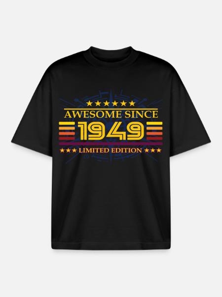 Awesome since 1949 Limited Edition - Boxy Heavyweight Unisex Organic T-Shirt von Stanley/Stella - Schwarz
