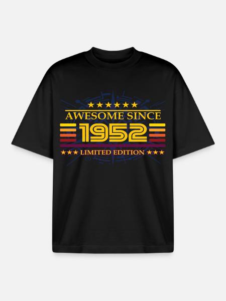 Awesome since 1952 Limited Edition - Boxy Heavyweight Unisex Organic T-Shirt by Stanley/Stella - black
