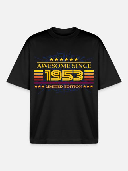 Awesome since 1953 Limited Edition - Boxy Heavyweight Unisex Organic T-Shirt by Stanley/Stella - black