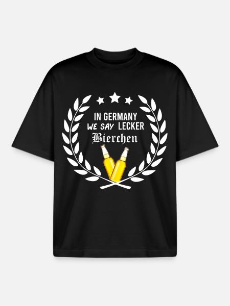 In_Germany_we_say_Lecker_Bierchen_-_geek_ - Boxy Heavyweight Unisex Organic T-Shirt by Stanley/Stella - black