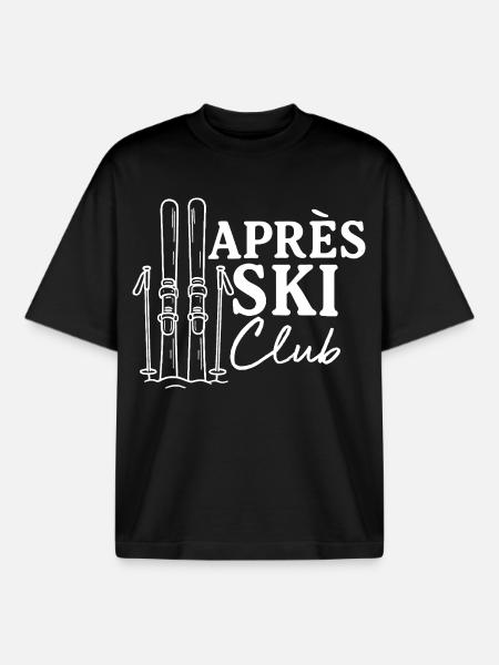 Après Ski Club - Boxy Heavyweight Unisex Organic T-Shirt by Stanley/Stella - black